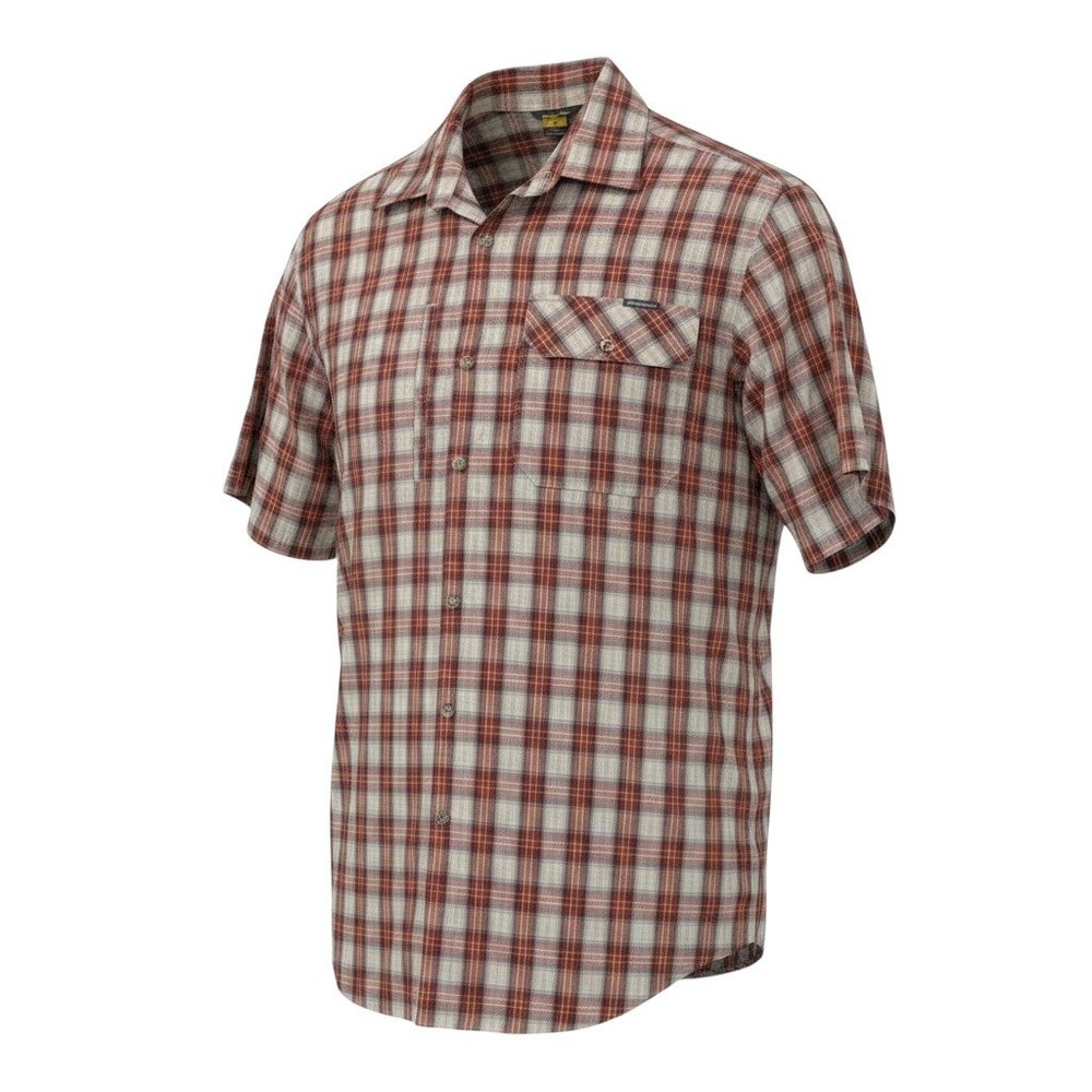 Eddie Bauer Mens Fishing Plaid Button Up Short Sleeve Shirt Outdoor Size L‎